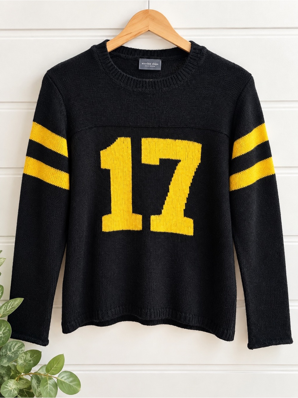 Wooden Ships Women's 17 Sporty Sweater Blue and Yellow Size Light Weight Small